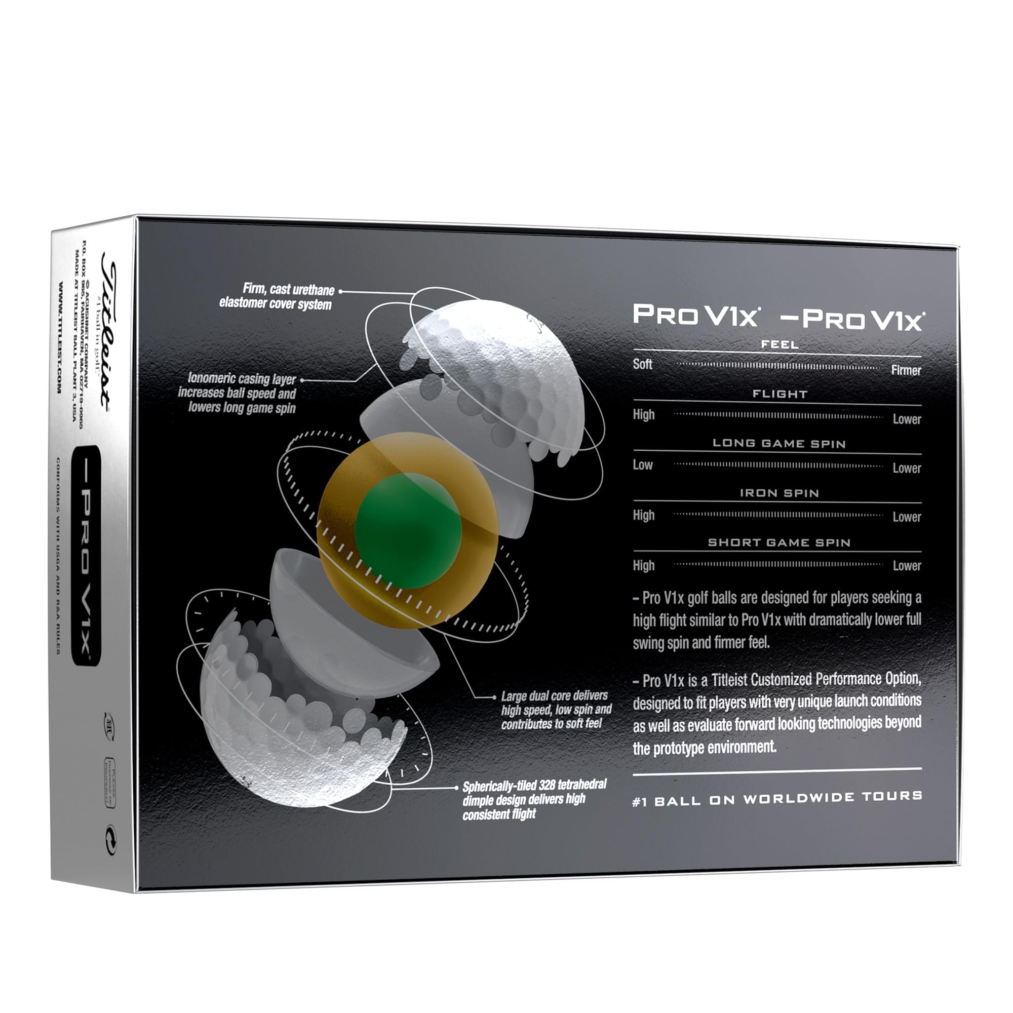 Titleist Pro V1x Left Dash - Shop.GolfersAuthority