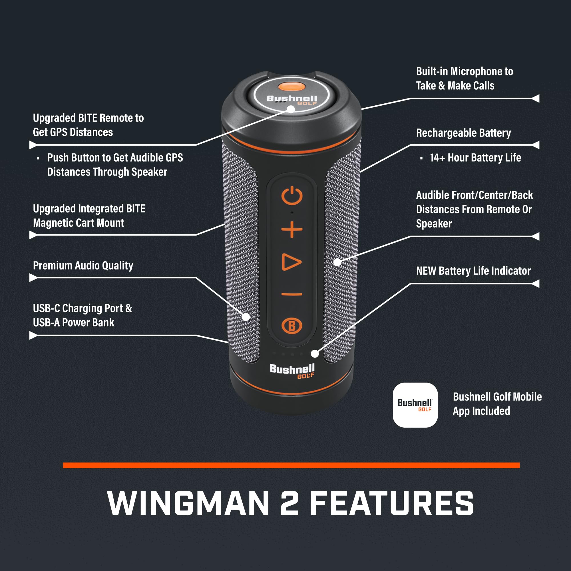Bushnell Wingman Speaker - Shop.GolfersAuthority
