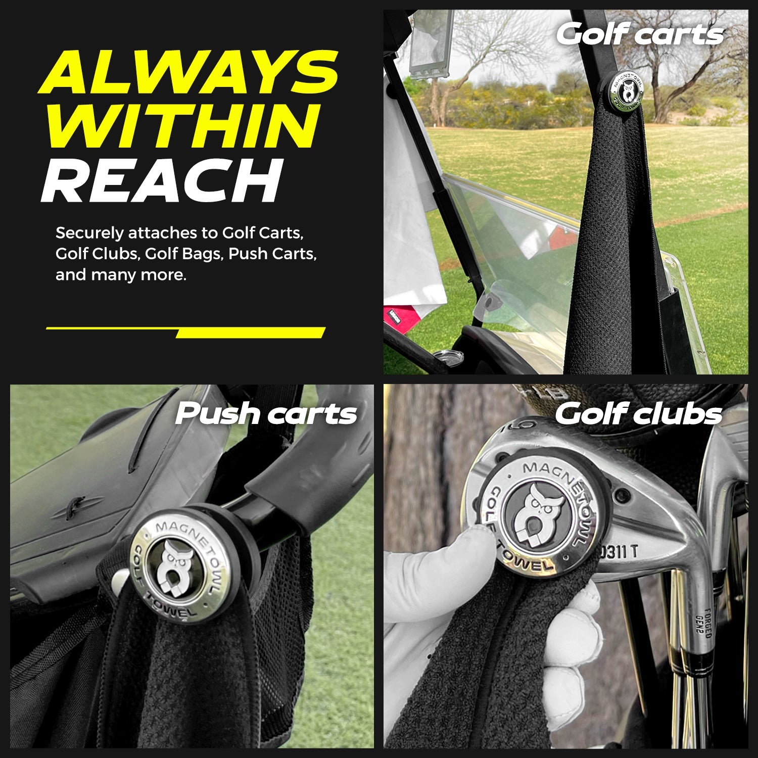 MagnetOwl Magnetic Golf Towel Clip with Poker Chip Marker - Shop.GolfersAuthority