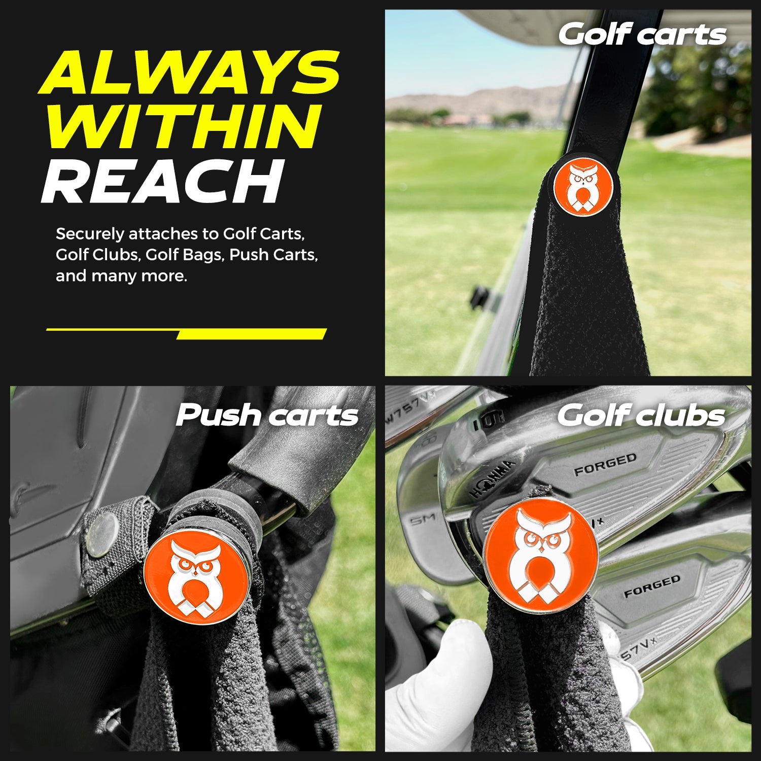 Orange MagnetOwl Ball Marker - Shop.GolfersAuthority