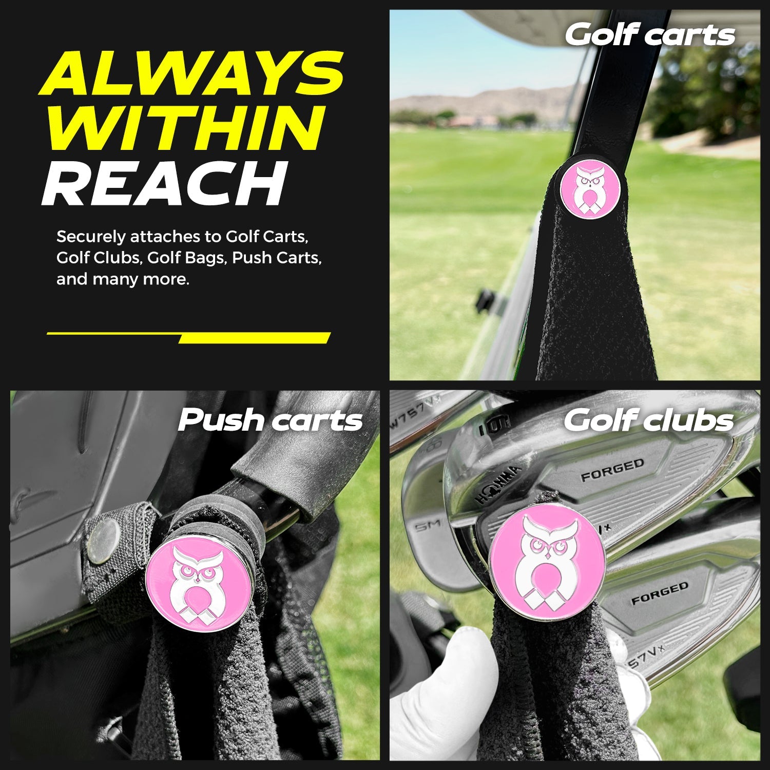 Pink MagnetOwl Mini Ball Marker - Shop.GolfersAuthority