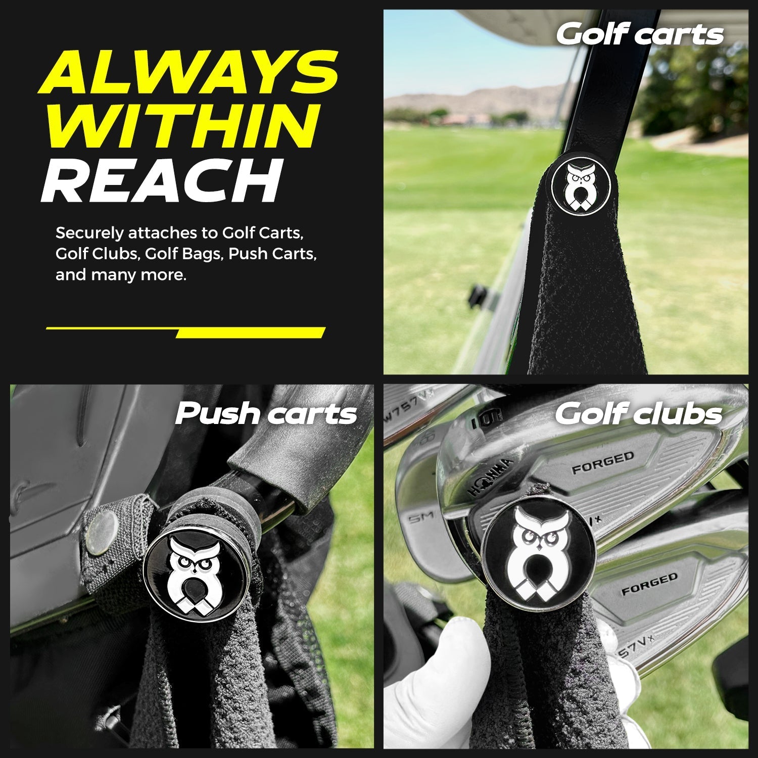 MagnetOwl Magnetic Golf Towel Clip - Shop.GolfersAuthority