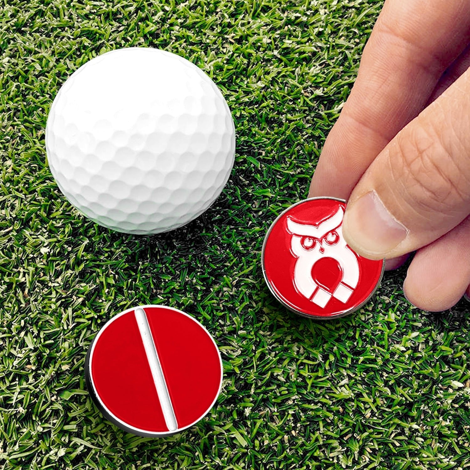 Red MagnetOwl Ball Marker - Shop.GolfersAuthority
