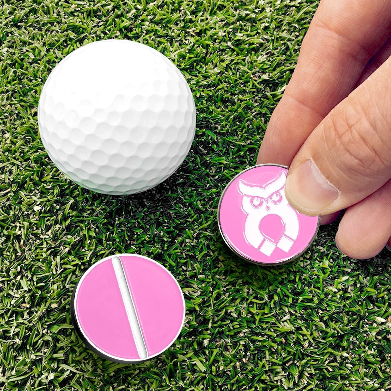 Pink MagnetOwl Mini Ball Marker - Shop.GolfersAuthority