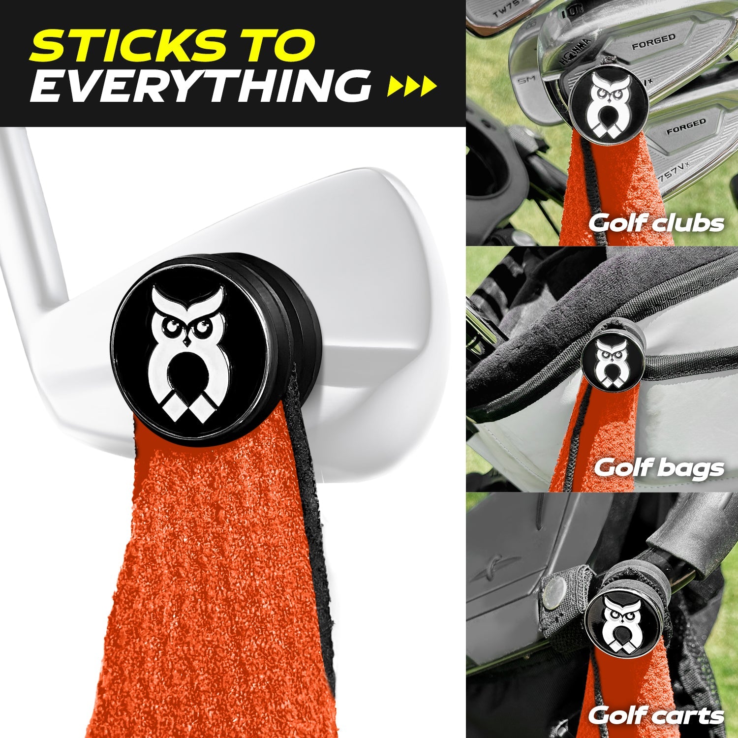 Orange MagnetOwl Golf Towel Kit - Shop.GolfersAuthority