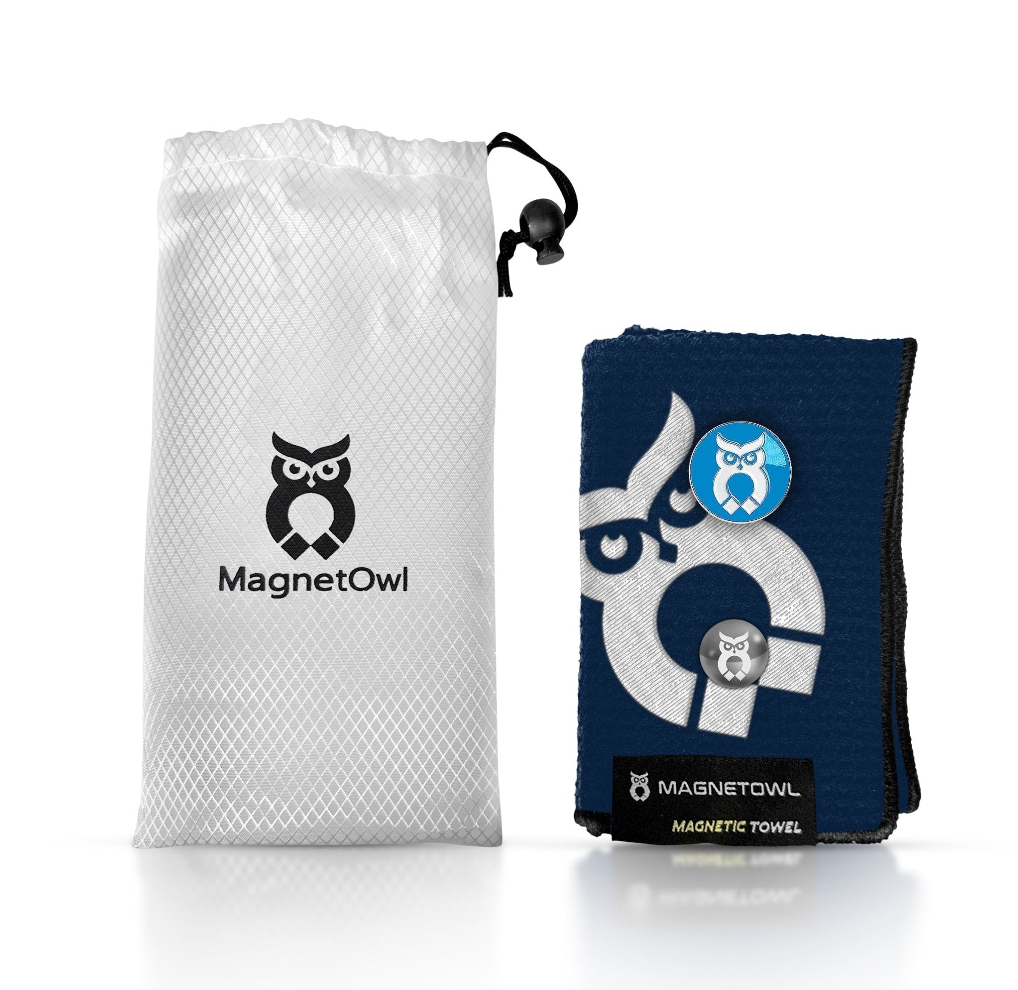 Navy Blue MagnetOwl Golf Towel Kit - Shop.GolfersAuthority