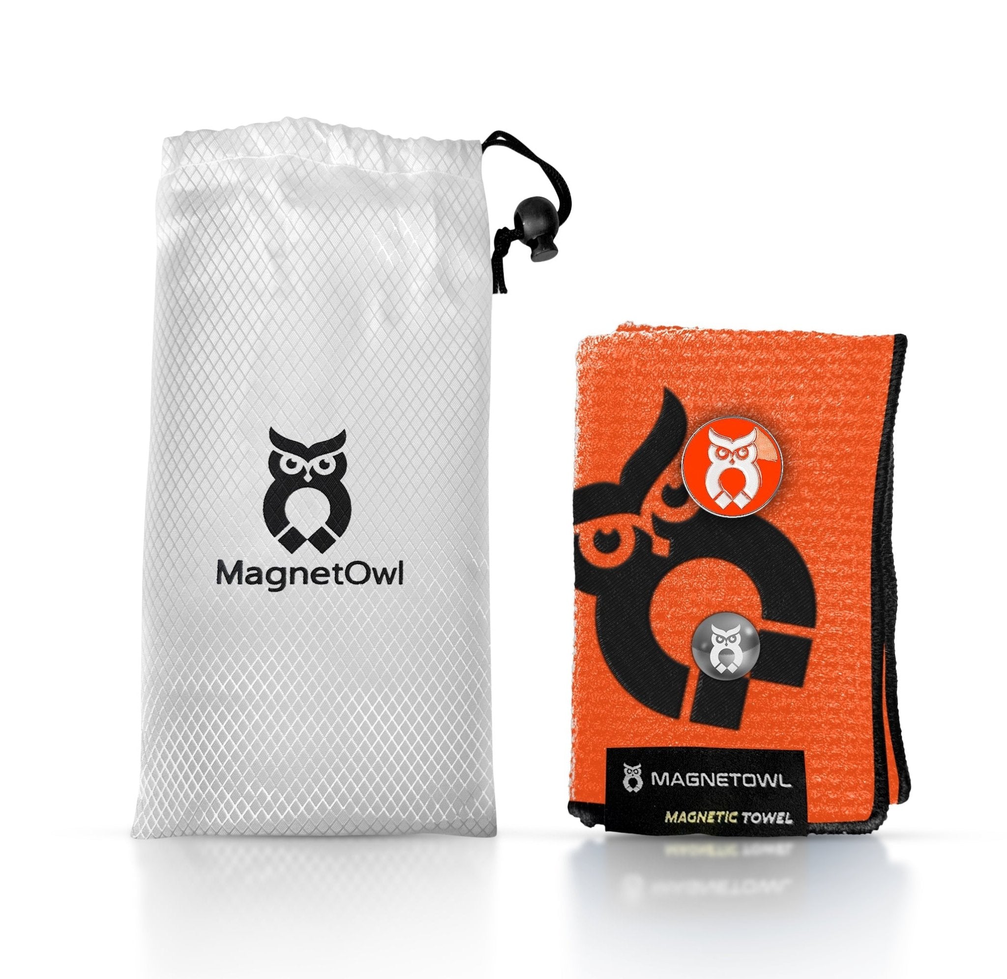 Orange MagnetOwl Golf Towel Kit - Shop.GolfersAuthority