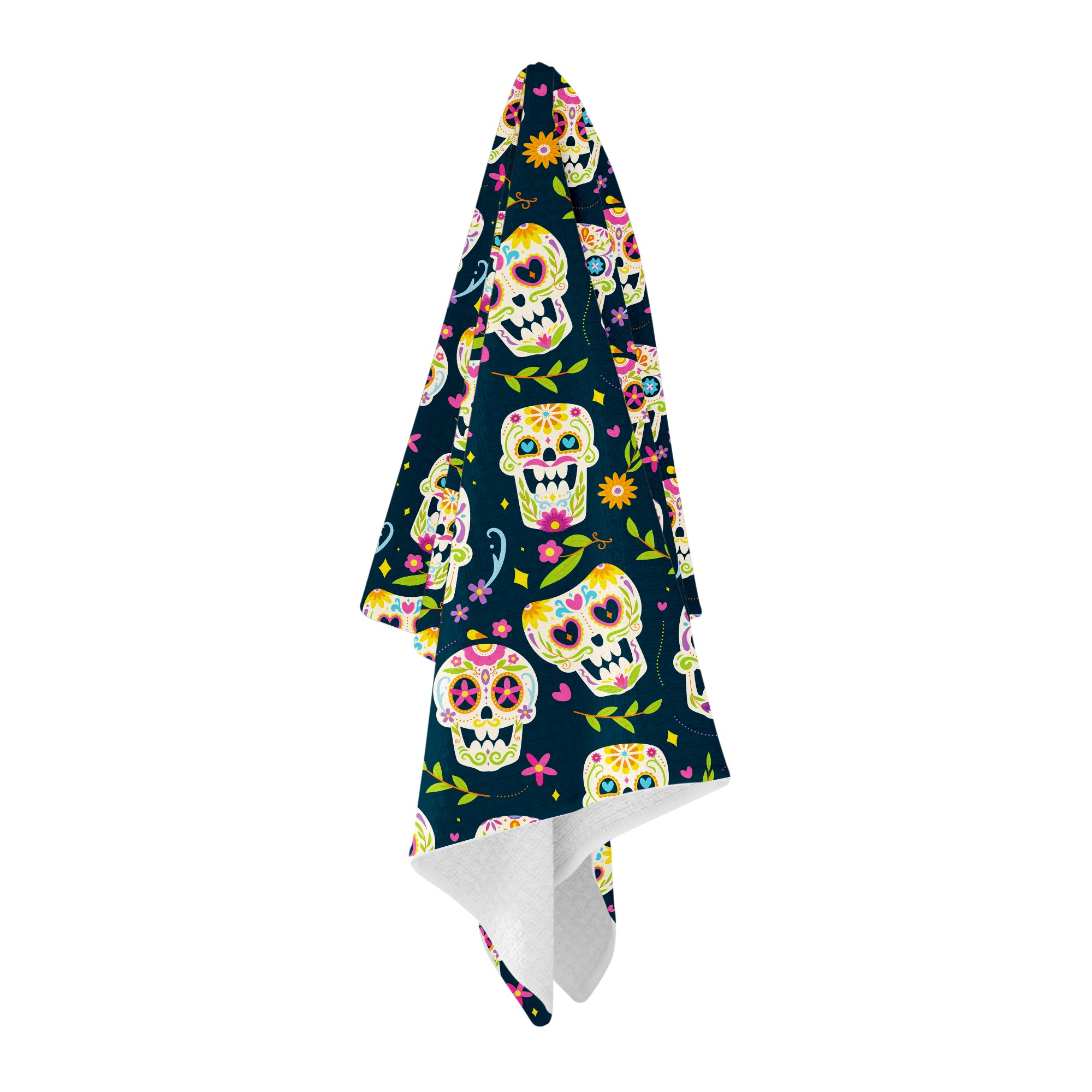 Sugar Skull Blue Golf Towel