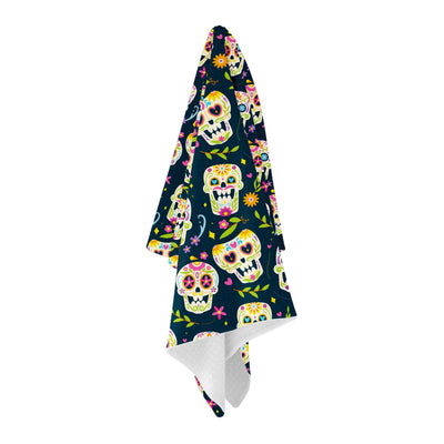 Sugar Skull Blue Golf Towel - Shop.GolfersAuthority