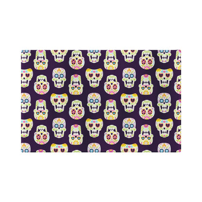 Sugar Skull Purple  Flag Golf Towel