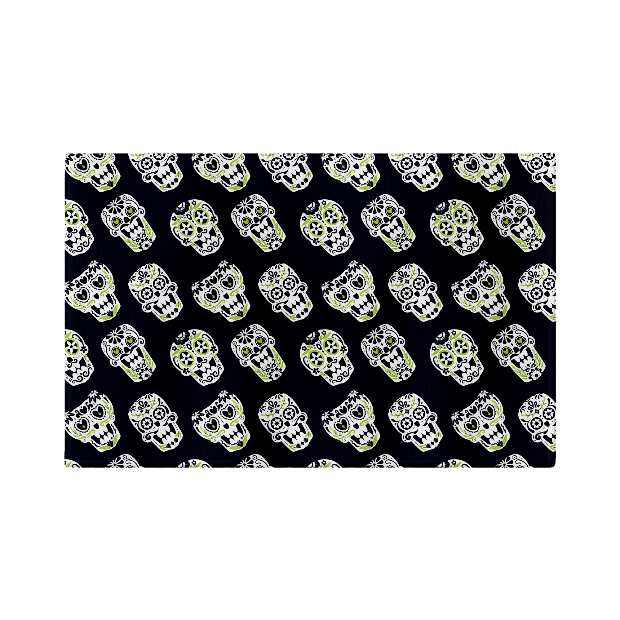 Sugar Skull Black Golf Towel