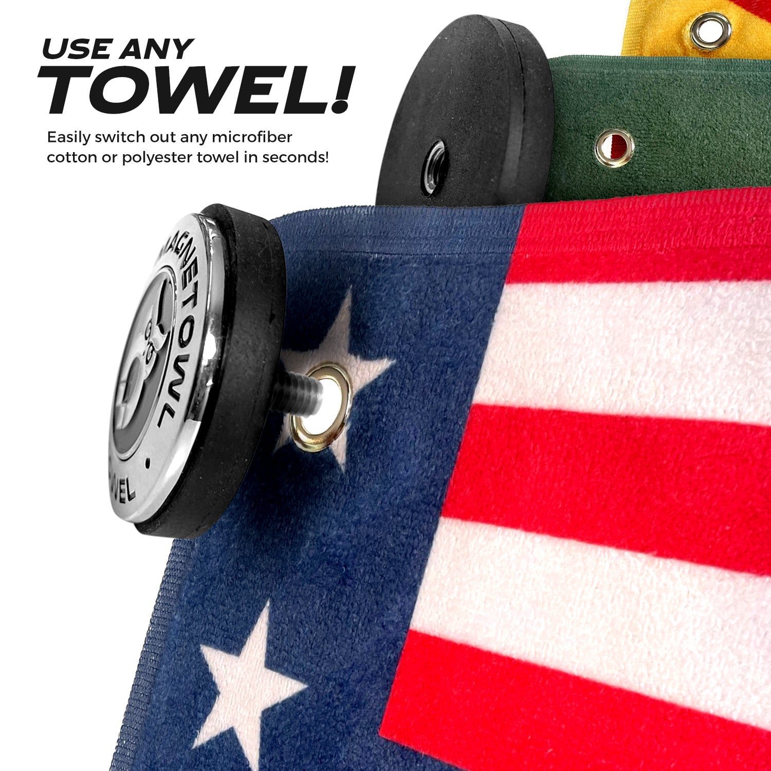 MagnetOwl Magnetic Golf Towel Clip with Poker Chip Marker