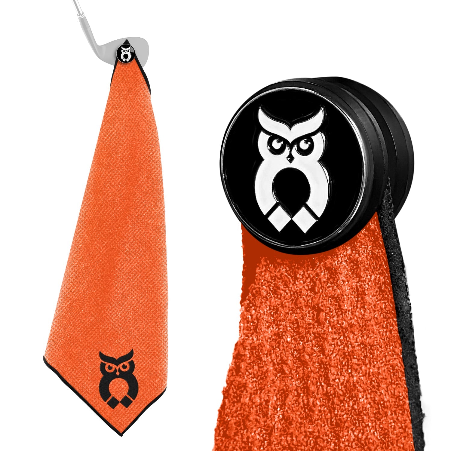 Orange MagnetOwl Golf Towel Kit