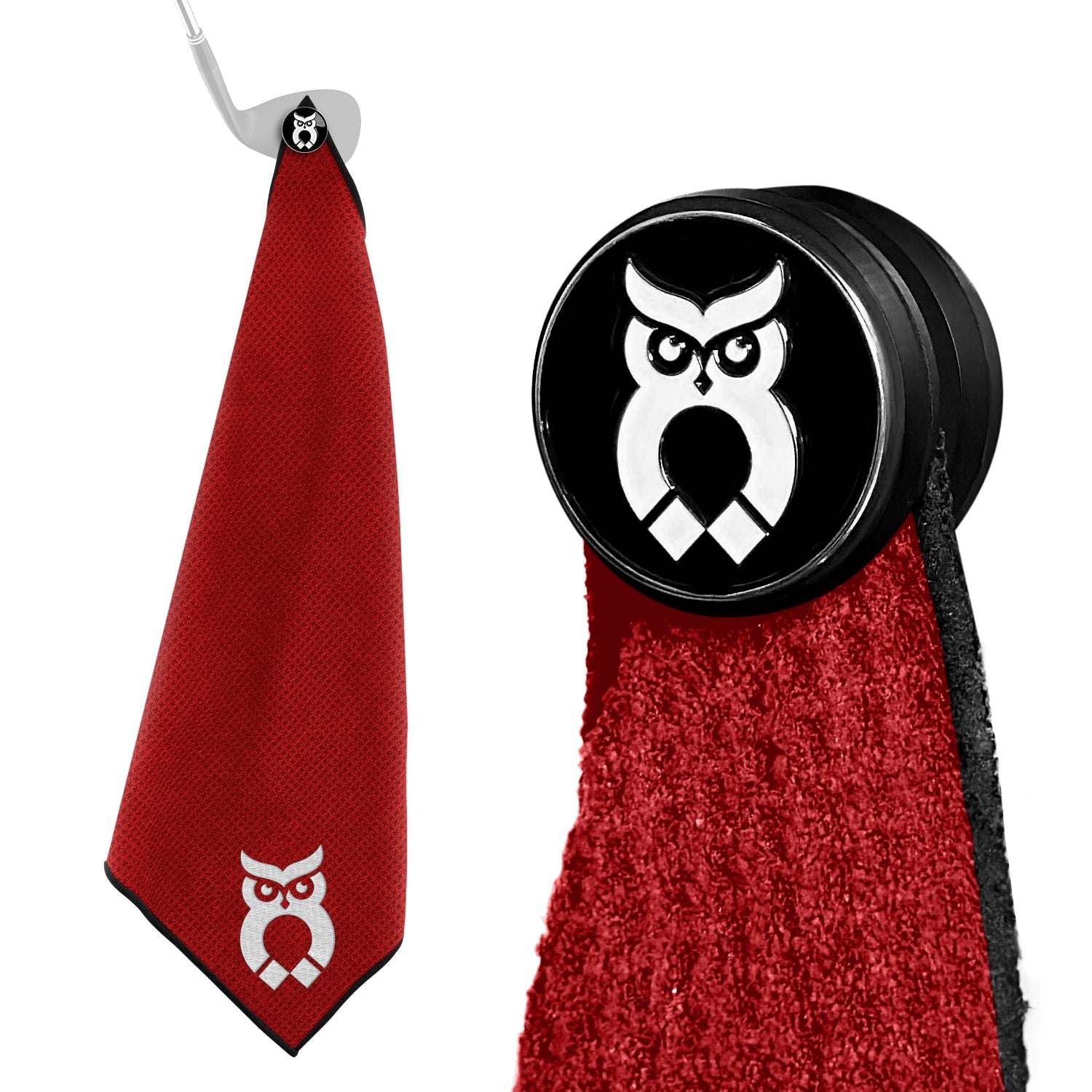 Red MagnetOwl Golf Towel Kit