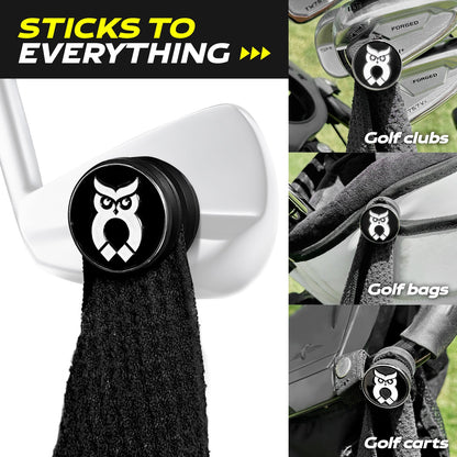 Black MagnetOwl Golf Towel Kit