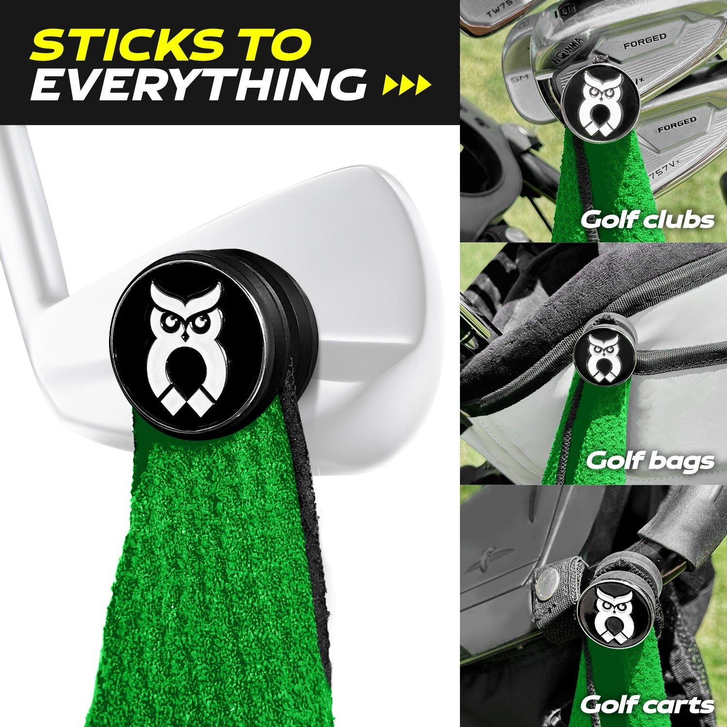 Green MagnetOwl Golf Towel Kit