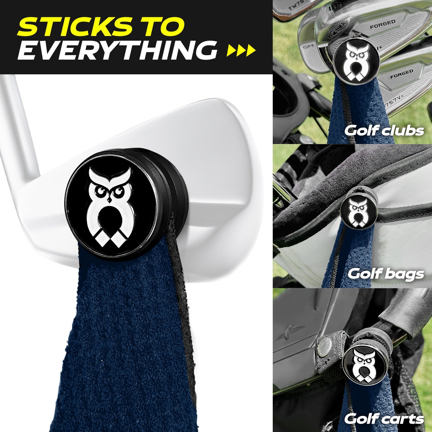 Navy Blue MagnetOwl Golf Towel Kit