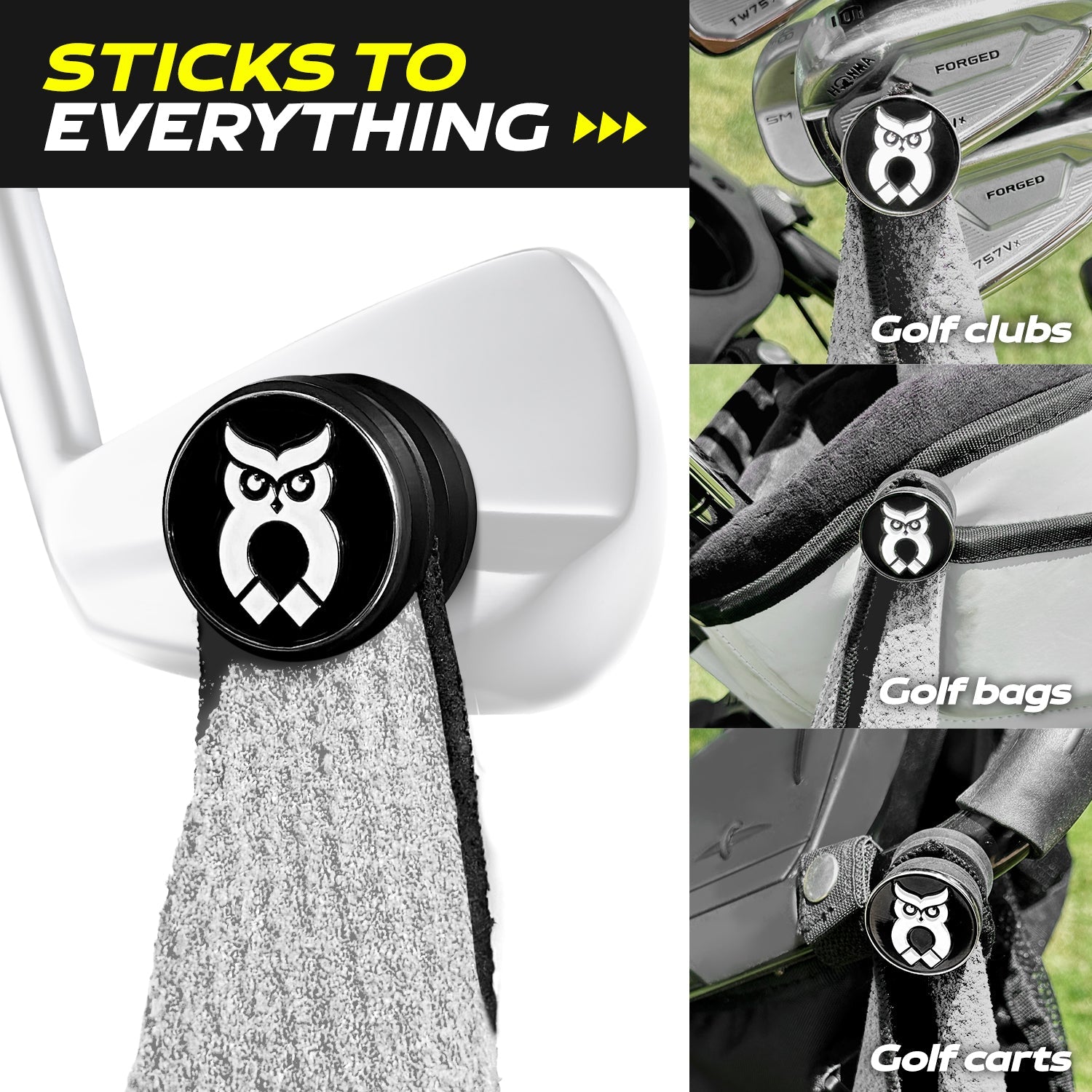 White MagnetOwl Golf Towel Kit