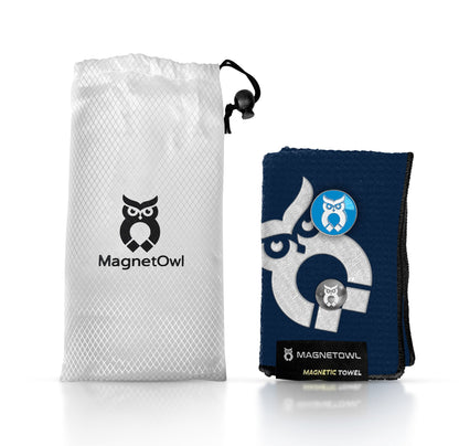 Navy Blue MagnetOwl Golf Towel Kit