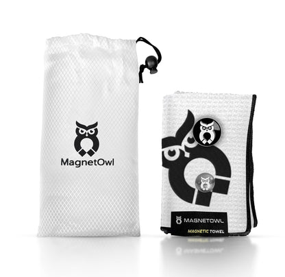 White MagnetOwl Golf Towel Kit